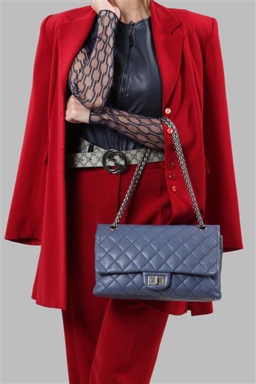 Bolsa Chanel Reissue Double Flap 2.55 Azul