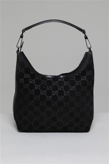 Bolsa Gucci Vintage Hobo Camurça e Couro Preta