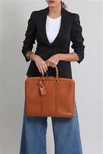 Mala Louis Vuitton Pasta Executiva Couro Epi Caramelo