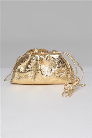 Bolsa Bottega Veneta Mini Pouch Metalizada Dourado
