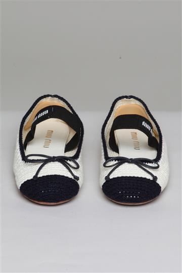 Sapatilha Miu Miu Crochê Bailarina Bicolor