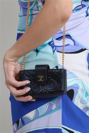 Bolsa Chanel Micro Camélias Azul