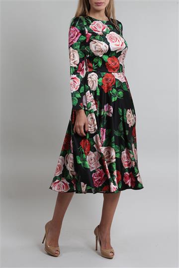 Vestido Dolce & Gabbana Seda Floral Preto