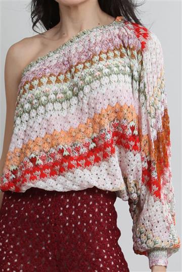 Blusa Missoni Um Ombro Só Colorida