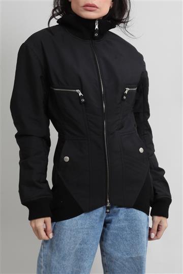 Casaco Jean Paul Gaultier Nylon Acinturado Preto