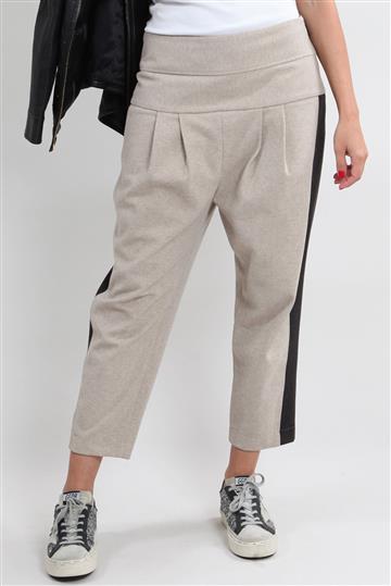 Calça A. Niemeyer Lã Bege Bicolor