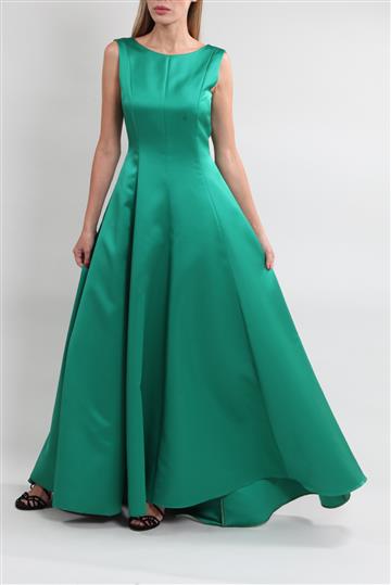 Vestido Carolina Herrera Longo Cetim de Seda Verde