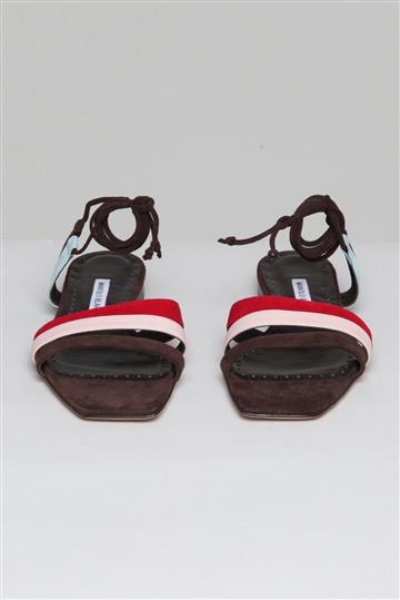 Flat Manolo Blahnik Olientamu Tricolor Marrom
