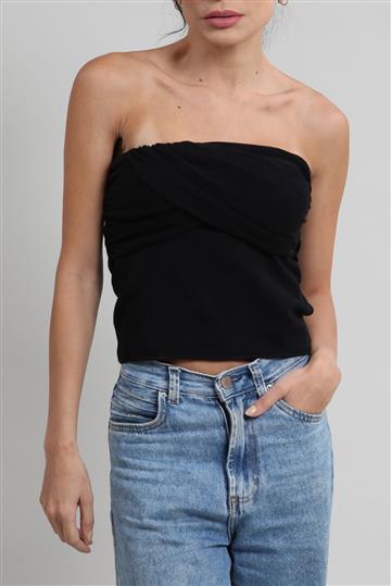 Top Cris Barros Tricôt Torção Preto